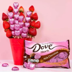Pink Foiled Dove Milk Chocolate Hearts: 35-Piece Bag -CANDY WAREHOUSE Sales 127642 Dove Promises Valentine s Day Heart Chocolate 02