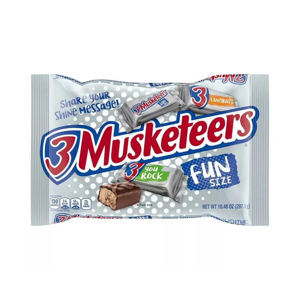 3 Musketeers Fun Size Candy Bars: 20-Piece Bag 1 3 Musketeers Fun Size Candy Bars: 20-Piece Bag