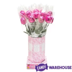 Albert's Foiled Milk Chocolate Roses - Hot Pink: 20-Piece Bouquet -CANDY WAREHOUSE Sales albert s foiled milk chocolate roses hot pink 20 piece bouquet candy warehouse 4