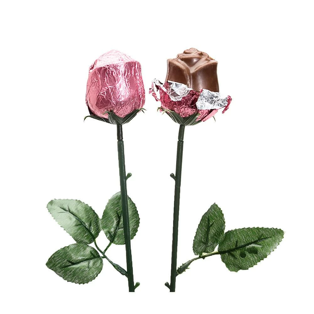 Albert's Foiled Milk Chocolate Roses - Pink: 20-Piece Bouquet 1 Albert's Foiled Milk Chocolate Roses - Pink: 20-Piece Bouquet
