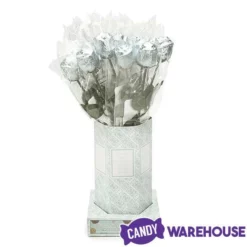 Albert's Foiled Milk Chocolate Roses - Silver: 20-Piece Bouquet -CANDY WAREHOUSE Sales albert s foiled milk chocolate roses silver 20 piece bouquet candy warehouse 3