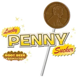 Archie McPhee Lucky Penny Lollipops: 2-Piece Set -CANDY WAREHOUSE Sales archie mcphee lucky penny lollipops 2 piece set candy warehouse 3