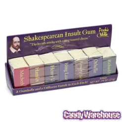 Archie McPhee Shakespearean Insult Gum Packs: 7-Piece Set -CANDY WAREHOUSE Sales archie mcphee shakespearean insult gum packs 7 piece set candy warehouse 4 6e023b66 3447 47f8 8aa1 04bfb2858596