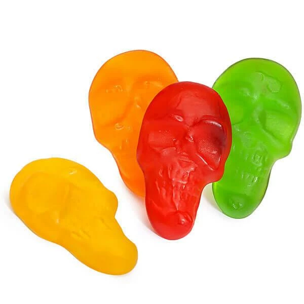 Assorted Colors Gummy Skulls: 5LB Bag 1 Assorted Colors Gummy Skulls: 5LB Bag