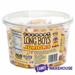 Atkinson Coconut Long Boys Juniors Candy: 160-Piece Tub -CANDY WAREHOUSE Sales atkinson coconut long boys juniors candy 160 piece tub candy warehouse 3