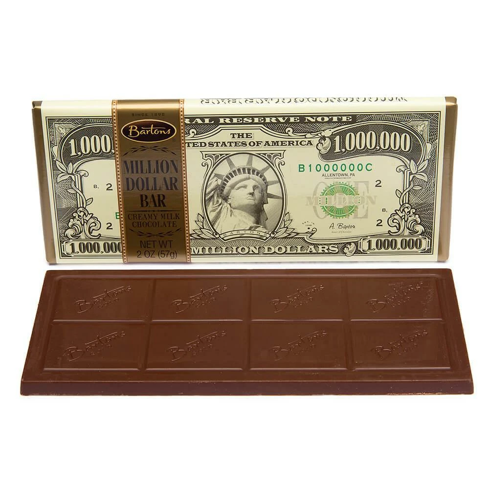 Bartons Million Dollar Milk Chocolate Candy Bars: 12-Piece Box 1 Bartons Million Dollar Milk Chocolate Candy Bars: 12-Piece Box