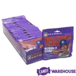 Big League Chew Bubble Gum Packs - Grape: 12-Piece Box -CANDY WAREHOUSE Sales big league chew bubble gum packs grape 12 piece box candy warehouse 5