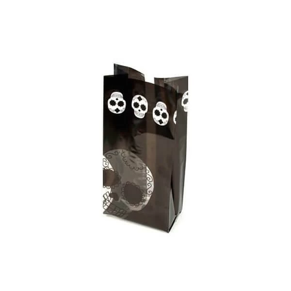Black Cello Candy Bags With Day Of The Dead Skulls: 100-Piece Box 4 Black Cello Candy Bags With Day Of The Dead Skulls: 100-Piece Box - Image 4