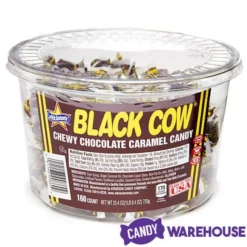 Black Cow Bite-Size Chocolate Caramel Candy: 160-Piece Tub -CANDY WAREHOUSE Sales black cow bite size chocolate caramel candy 160 piece tub candy warehouse 4