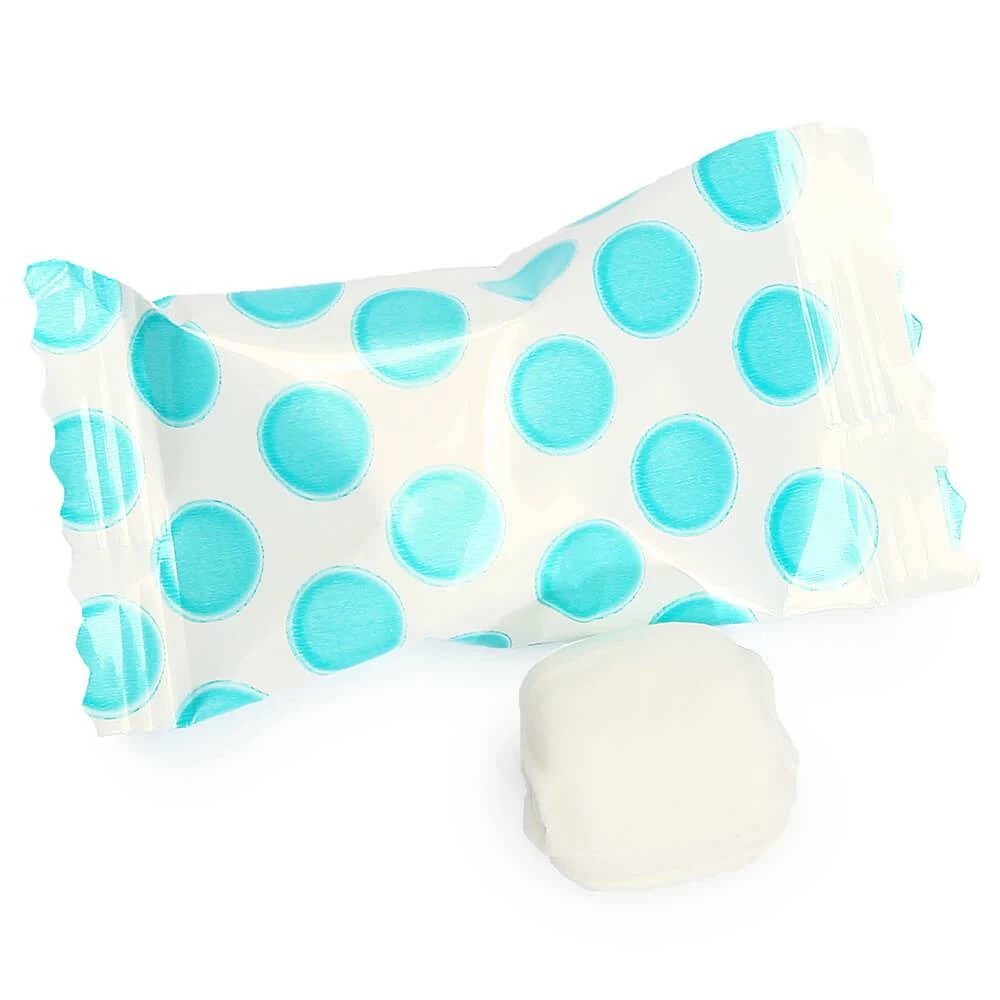 Blue Polka Dots Wrapped Butter Mint Creams: 300-Piece Case 1 Blue Polka Dots Wrapped Butter Mint Creams: 300-Piece Case