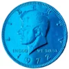 Caribbean Blue Foiled Milk Chocolate Coins: 1LB Bag