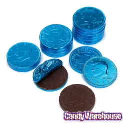 Caribbean Blue Foiled Milk Chocolate Coins: 1LB Bag -CANDY WAREHOUSE Sales caribbean blue foiled milk chocolate coins 1lb bag candy warehouse 3