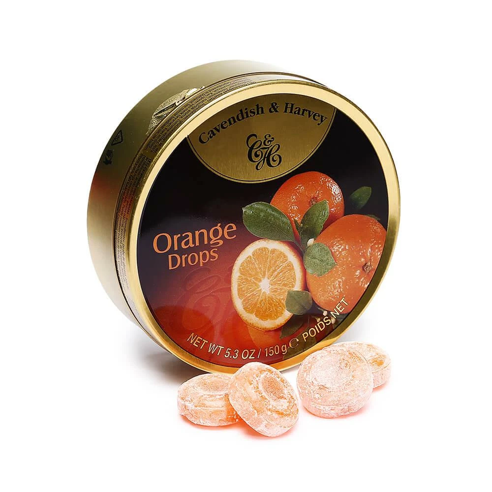 Cavendish & Harvey Hard Candy Drops Tins - Orange: 12-Piece Box 1 Cavendish & Harvey Hard Candy Drops Tins - Orange: 12-Piece Box