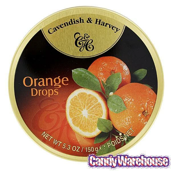 Cavendish & Harvey Hard Candy Drops Tins - Orange: 12-Piece Box 2 Cavendish & Harvey Hard Candy Drops Tins - Orange: 12-Piece Box - Image 2