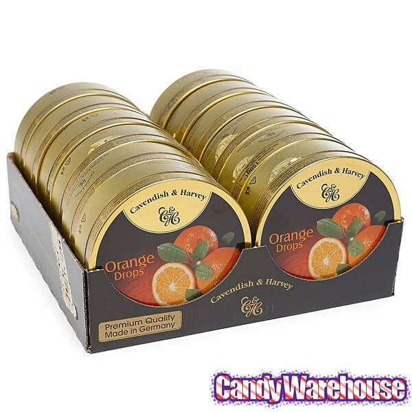 Cavendish & Harvey Hard Candy Drops Tins - Orange: 12-Piece Box 3 Cavendish & Harvey Hard Candy Drops Tins - Orange: 12-Piece Box - Image 3