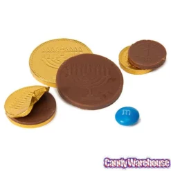 Chanukah Gelt Milk Chocolate Gold Coins In Mesh Bags: 18-Piece Box -CANDY WAREHOUSE Sales chanukah gelt milk chocolate gold coins in mesh bags 18 piece box candy warehouse 5
