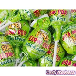 Charms Super Blow Pops - Sour Apple: 72-Piece Set -CANDY WAREHOUSE Sales charms super blow pops sour apple 72 piece set candy warehouse 3