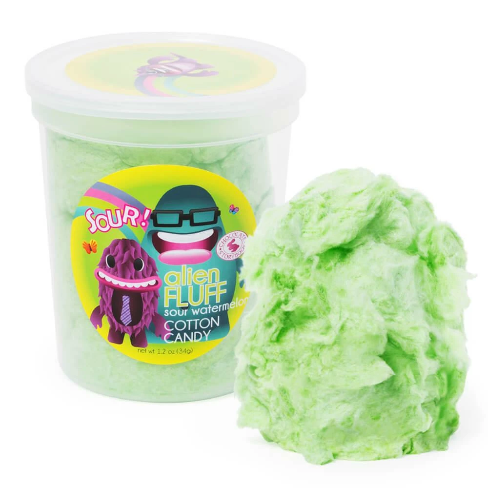 Chocolate Storybook Alien Fluff Cotton Candy - Sour Watermelon: 1-Ounce Tub 1 Chocolate Storybook Alien Fluff Cotton Candy - Sour Watermelon: 1-Ounce Tub