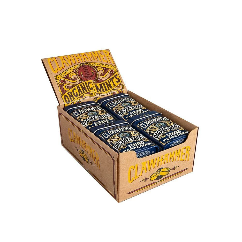 Clawhammer Organic Mint Tins - Strong Peppermint: 12-Piece Box 2 Clawhammer Organic Mint Tins - Strong Peppermint: 12-Piece Box - Image 2