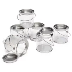 Clear Candy Pail With Metal Lid - 4-Ounce: 6-Piece Set