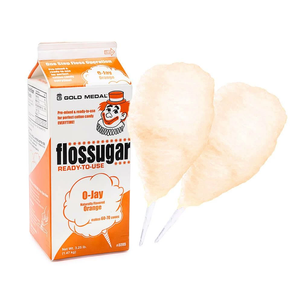 Cotton Candy Floss Sugar - Orange: Half Gallon Carton 1 Cotton Candy Floss Sugar - Orange: Half Gallon Carton