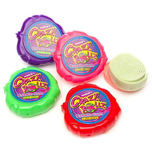 Crazy Rollz Bubble Gum Rolls: 24-Piece Box 1 Crazy Rollz Bubble Gum Rolls: 24-Piece Box