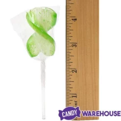 CurlyCutes Petite Crystal Ribbon Pops - Green Lime: 20-Piece Jar -CANDY WAREHOUSE Sales curlycutes petite crystal ribbon pops green lime 20 piece jar candy warehouse 3
