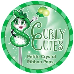 CurlyCutes Petite Crystal Ribbon Pops - Green Lime: 20-Piece Jar -CANDY WAREHOUSE Sales curlycutes petite crystal ribbon pops green lime 20 piece jar candy warehouse 5