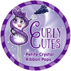 CurlyCutes Petite Crystal Ribbon Pops - Purple Grape: 20-Piece Jar -CANDY WAREHOUSE Sales curlycutes petite crystal ribbon pops purple grape 20 piece jar candy warehouse 7