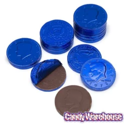 Dark Blue Foiled Milk Chocolate Coins: 1LB Bag -CANDY WAREHOUSE Sales dark blue foiled milk chocolate coins 1lb bag candy warehouse 3