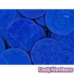 Dark Blue Foiled Milk Chocolate Coins: 1LB Bag -CANDY WAREHOUSE Sales dark blue foiled milk chocolate coins 1lb bag candy warehouse 5