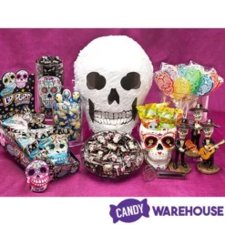 Day Of The Dead Skull Hard Candy Lollipops: 12-Piece Bag -CANDY WAREHOUSE Sales day of the dead skull hard candy lollipops 12 piece bag candy warehouse 3