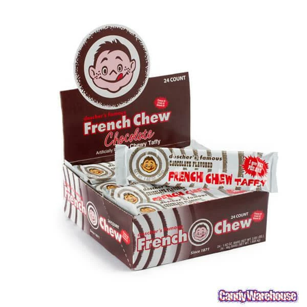 Doscher's French Chew Taffy Bars - Chocolate: 24-Piece Box 2 Doscher's French Chew Taffy Bars - Chocolate: 24-Piece Box - Image 2