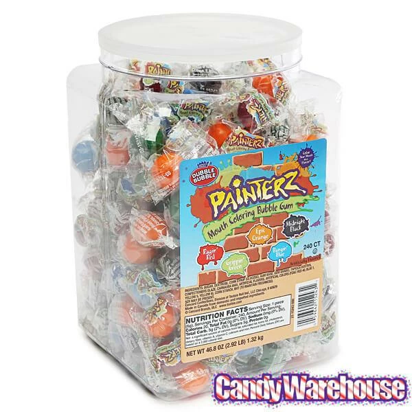 Dubble Bubble Painterz Mouth Coloring Bubble Gum: 240-Piece Tub 3 Dubble Bubble Painterz Mouth Coloring Bubble Gum: 240-Piece Tub - Image 3