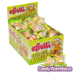 Efrutti Gummy Mini Cheese Burgers Candy - Sour: 60-Piece Box -CANDY WAREHOUSE Sales efrutti gummy mini cheese burgers candy sour 60 piece box candy warehouse 6 aee1e6d6 461a 41a4 a757 9e5b1dcaa46d