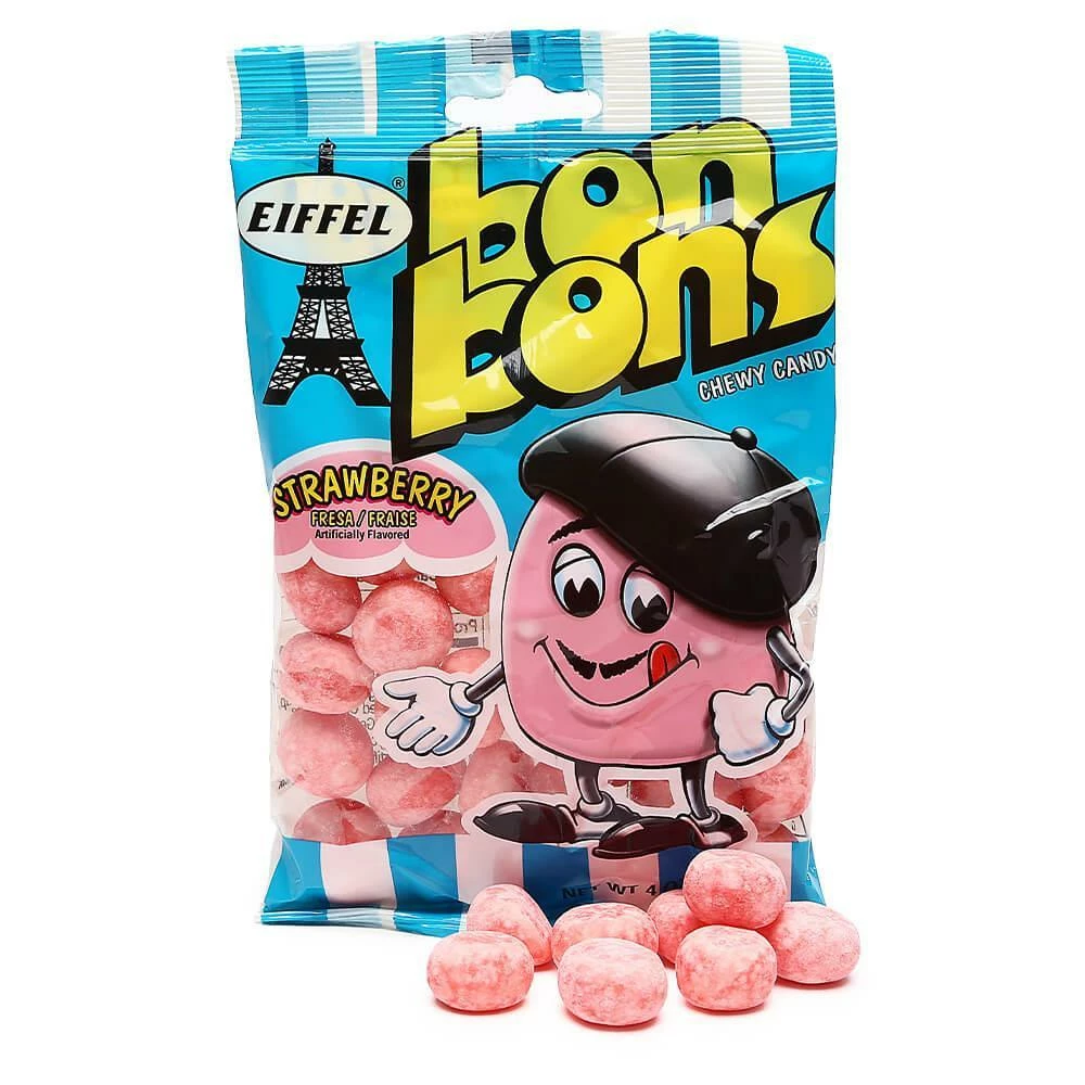 Eiffel Chewy Bon Bons 4-Ounce Packs - Strawberry: 12-Piece Box 1 Eiffel Chewy Bon Bons 4-Ounce Packs - Strawberry: 12-Piece Box