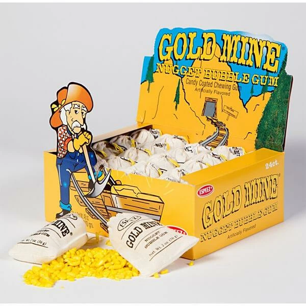 Espeez Gold Mine Bubble Gum Satchels: 24-Piece Box 2 Espeez Gold Mine Bubble Gum Satchels: 24-Piece Box - Image 2