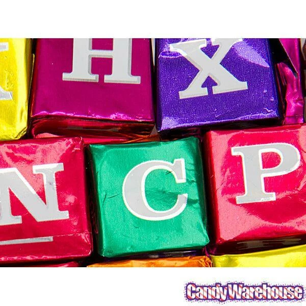 Foiled Chocolate And Hazelnut ABC Blocks Candy: 145-Piece Tub 2 Foiled Chocolate And Hazelnut ABC Blocks Candy: 145-Piece Tub - Image 2