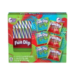 Fun Dip And Rainbow Cherry Candy Canes: 6-Piece Box