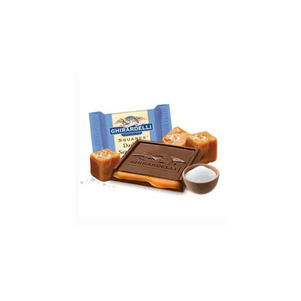 Ghirardelli Dark Chocolate Squares With Sea Salt Caramel Filling 5-Ounce Bags: 6-Piece Box 2 Ghirardelli Dark Chocolate Squares With Sea Salt Caramel Filling 5-Ounce Bags: 6-Piece Box - Image 2