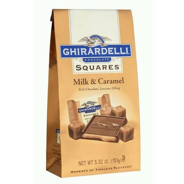 Ghirardelli Milk Chocolate Squares With Caramel Filling 5-Ounce Bags: 6-Piece Box 1 Ghirardelli Milk Chocolate Squares With Caramel Filling 5-Ounce Bags: 6-Piece Box