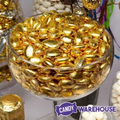 Gold Foil Wrapped Jordan Almonds Candy: 1LB Bag 5 Gold Foil Wrapped Jordan Almonds Candy: 1LB Bag -CANDY WAREHOUSE Sales gold foil wrapped jordan almonds candy 1lb bag candy warehouse 3
