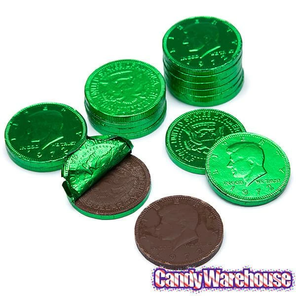 Green Foiled Milk Chocolate Coins: 1LB Bag 3 Green Foiled Milk Chocolate Coins: 1LB Bag - Image 3