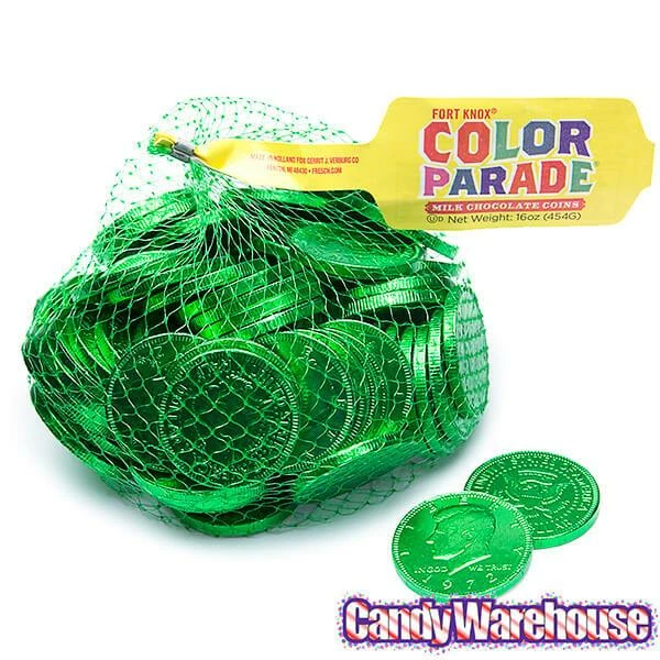 Green Foiled Milk Chocolate Coins: 1LB Bag 5 Green Foiled Milk Chocolate Coins: 1LB Bag - Image 5