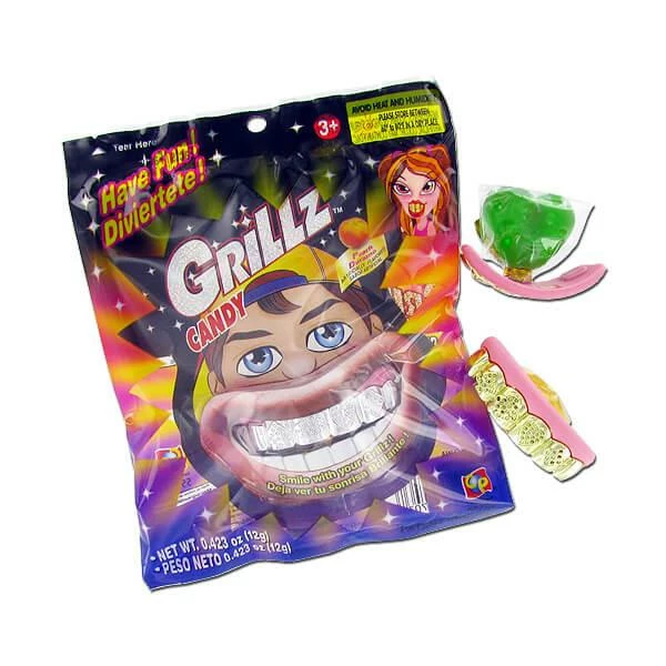 Grillz Metal Teeth Candy Packs: 12-Piece Box 1 Grillz Metal Teeth Candy Packs: 12-Piece Box