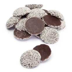 Guittard Semisweet Chocolate Wafers With White Nonpareils: 5LB Bag