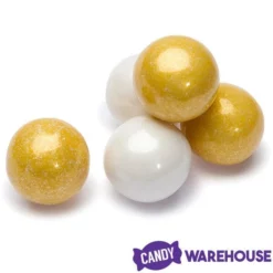 Gumballs Color Combo - Gold And White: 4LB Box -CANDY WAREHOUSE Sales gumballs color combo gold and white 4lb box candy warehouse 3