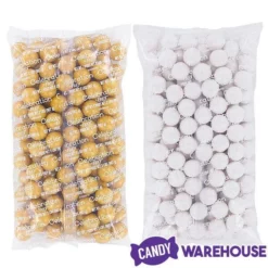 Gumballs Color Combo - Gold And White: 4LB Box -CANDY WAREHOUSE Sales gumballs color combo gold and white 4lb box candy warehouse 4