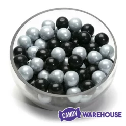 Gumballs Color Combo - Silver And Black: 4LB Box -CANDY WAREHOUSE Sales gumballs color combo silver and black 4lb box candy warehouse 4