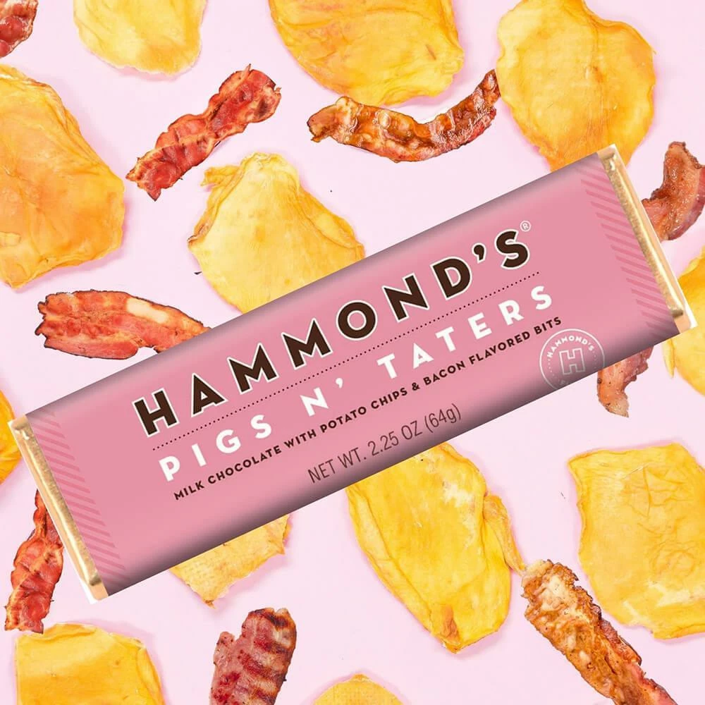 Hammond's Pigs N' Taters Milk Chocolate Bars: 12-Piece Box 2 Hammond's Pigs N' Taters Milk Chocolate Bars: 12-Piece Box - Image 2